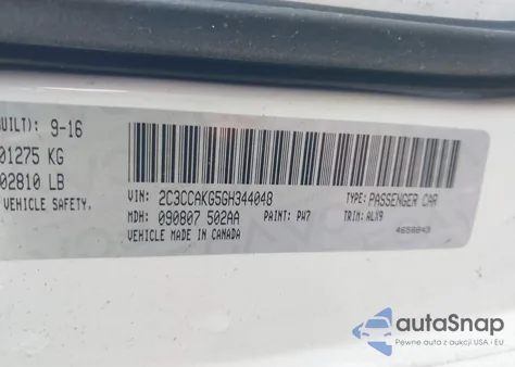 2016 Chrysler 300C Awd from USA, damaged, VIN 2C3CCAKG5GH344048